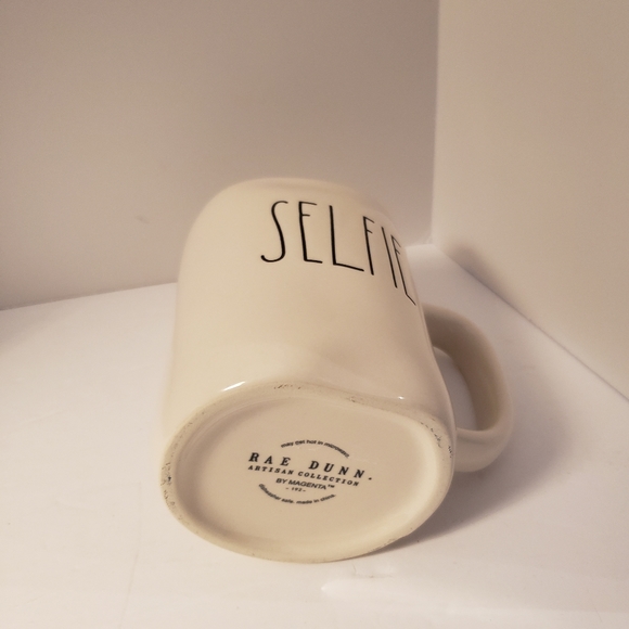 Last one Rae Dunn "Selfie" white coffee mug New - Picture 5 of 6